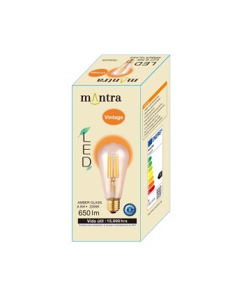 BOMBILLA LED VINTAGE AMBAR  ST64 - E27 – 6,5W - 2200K